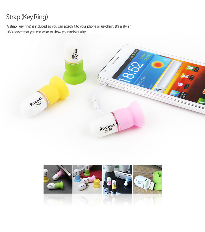 Strap (Key Ring)A strap (key ring) is included so you can attach it to your phone or keychain. It’s a stylish USB device that you can wear to show your individuality.